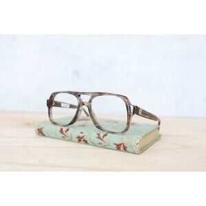 Vintage Eyeglass Frames 1970s Hong Kong 52-20 Aviator NOS Grandpa Eyewear Unisex